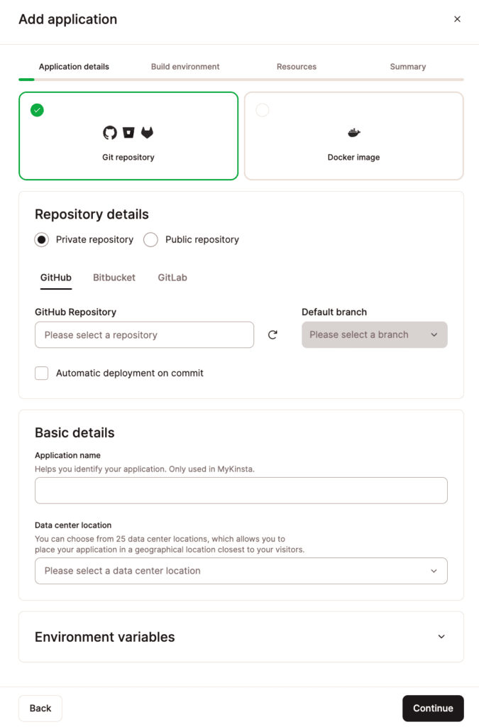 Add application details.